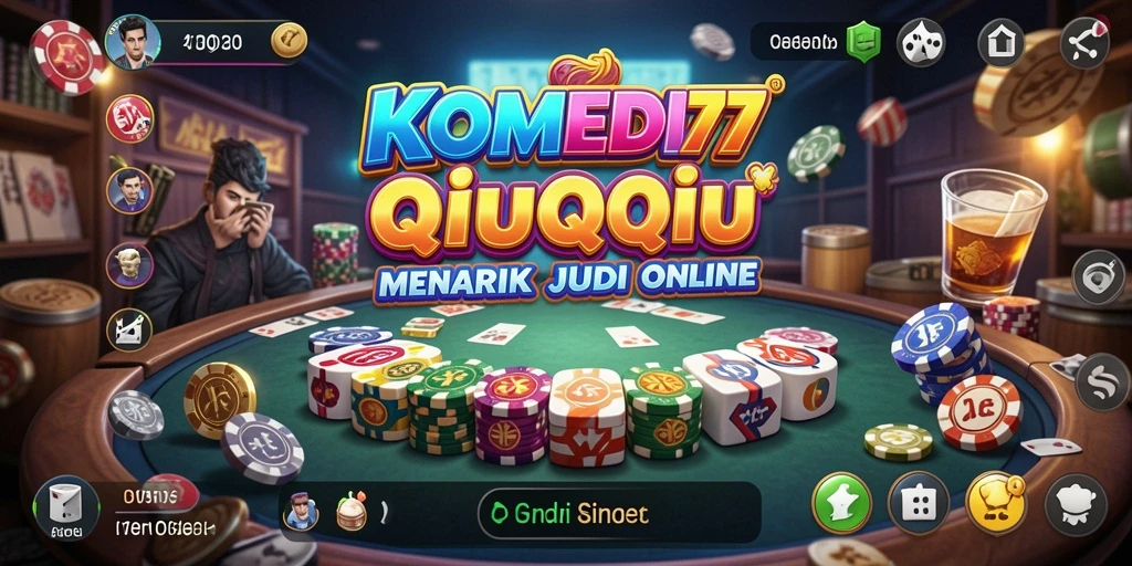 Tampilan gameplay QiuQiu yang seru dan interaktif di KOMEDI77.