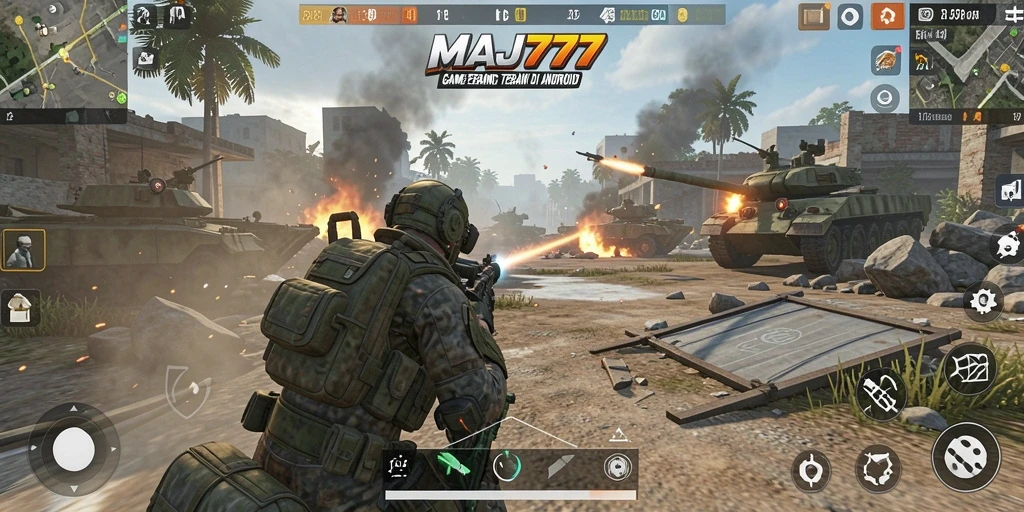 Tampilan gameplay mendebarkan dari game MAJ777 TPS.