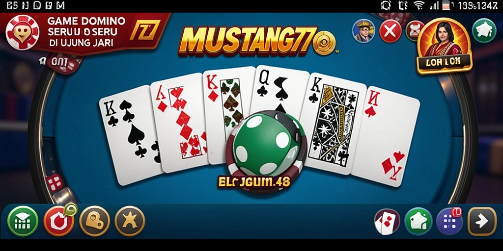 Tampilan dinamis dan menarik dari gameplay DOMINO MUSTANG77.