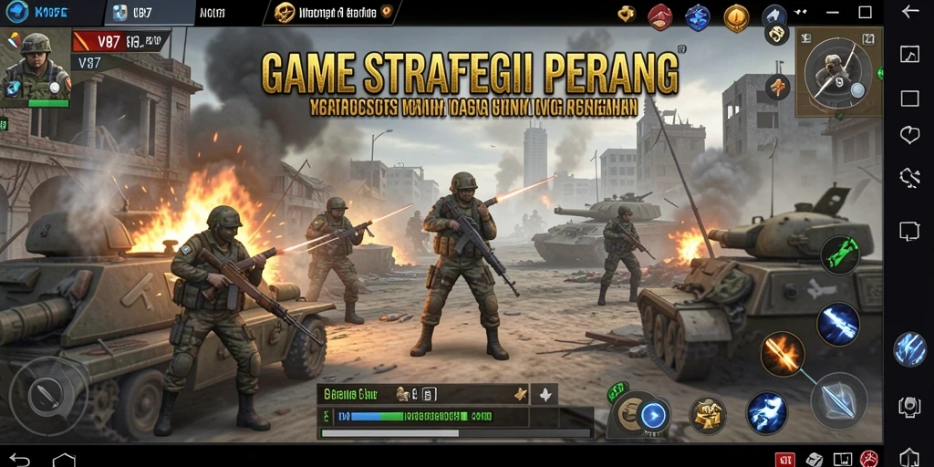 Tangkapan layar gameplay V87 yang menampilkan strategi pertempuran yang menarik.