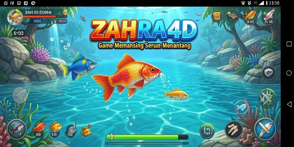 Screenshot ZAHRA4D menunjukkan gameplay memancing yang seru dan menantang.